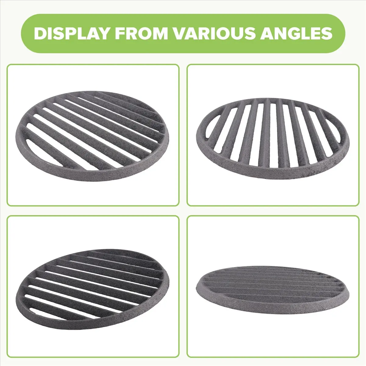 Goodprice Cast Iron Bottom Fire Grate Round BBQ Grill Grate, High Heat Charcoal Plate Bottom Grate Grill Parts 11 Inch