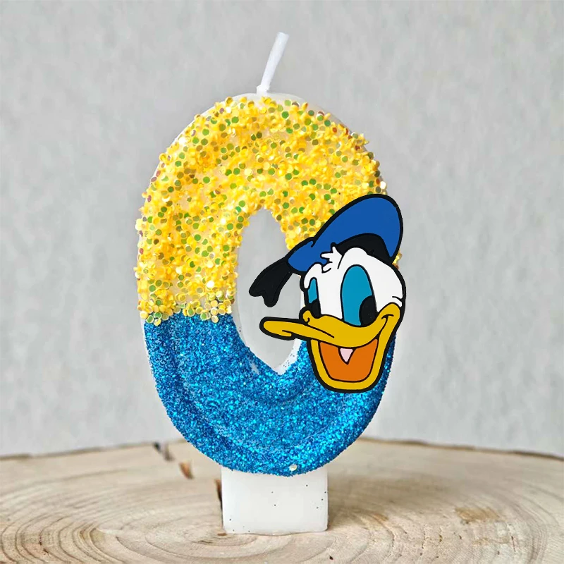 Schattige Donald Duck kaars nummer 0-9 voetbalkaars Donald Duck taartdecoratie jongens verjaardagsfeestje voor kinderen babyshower decoraties