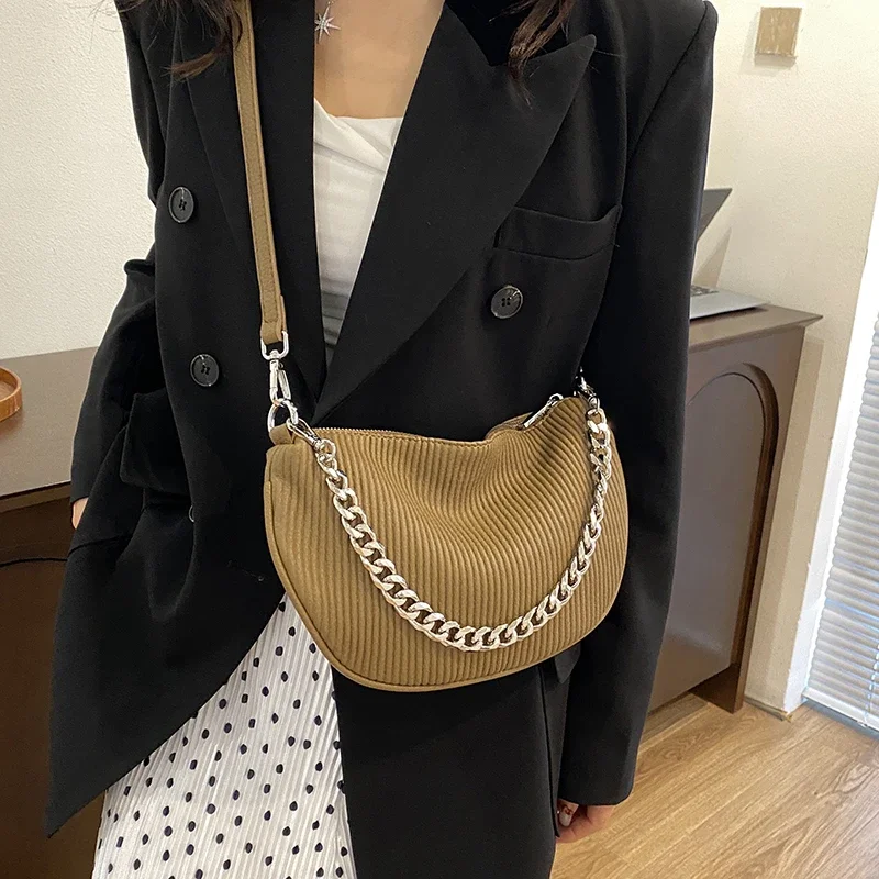 Trendy Chain PU Women's Crossbody Bag 2024 New Hot Selling Versatile Large Capacity Shoulder Bag Fashionable Women's Bag