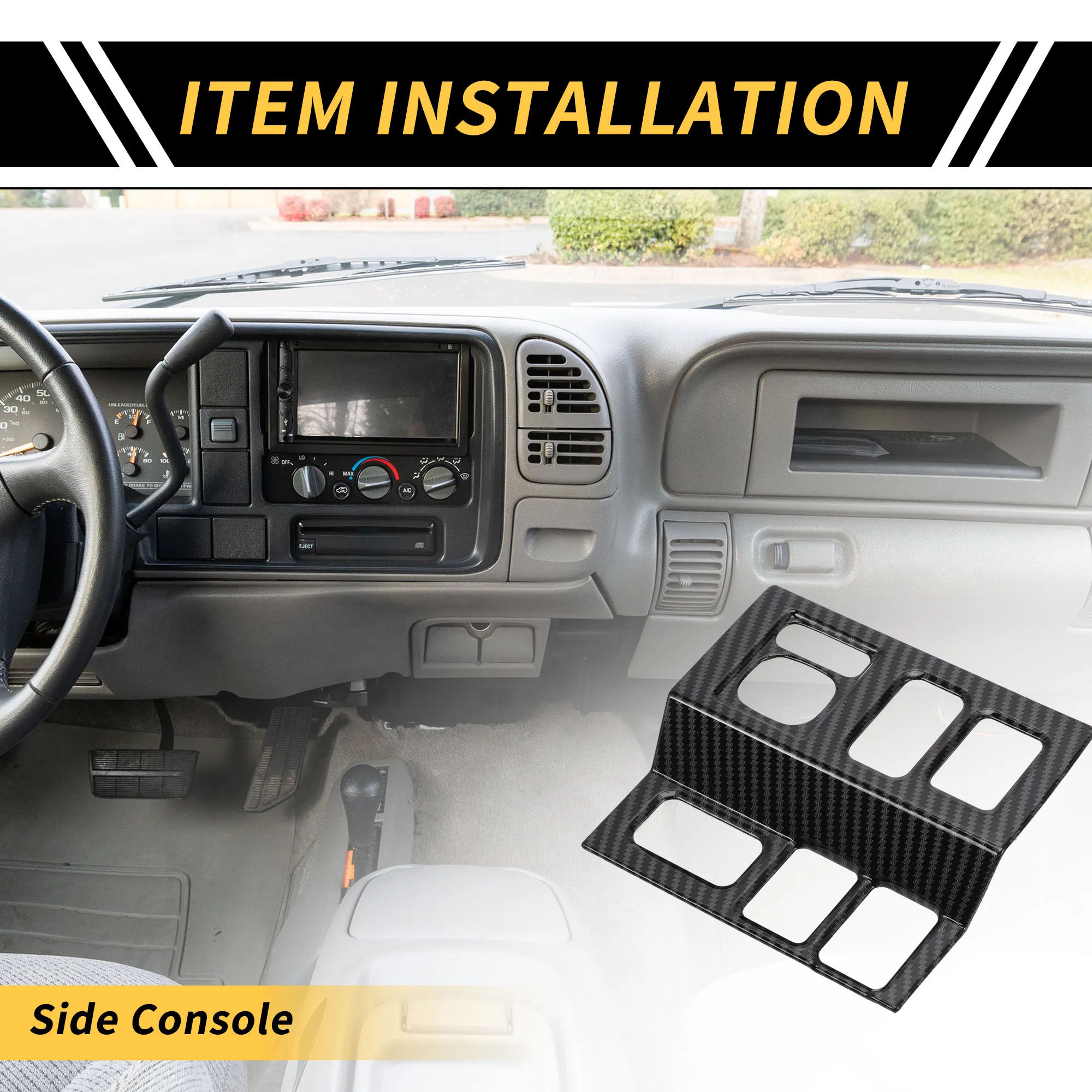 UXCELL Carbon Fiber Pattern Side Console Headlight Switch Panel for Toyota Tundra 14-21