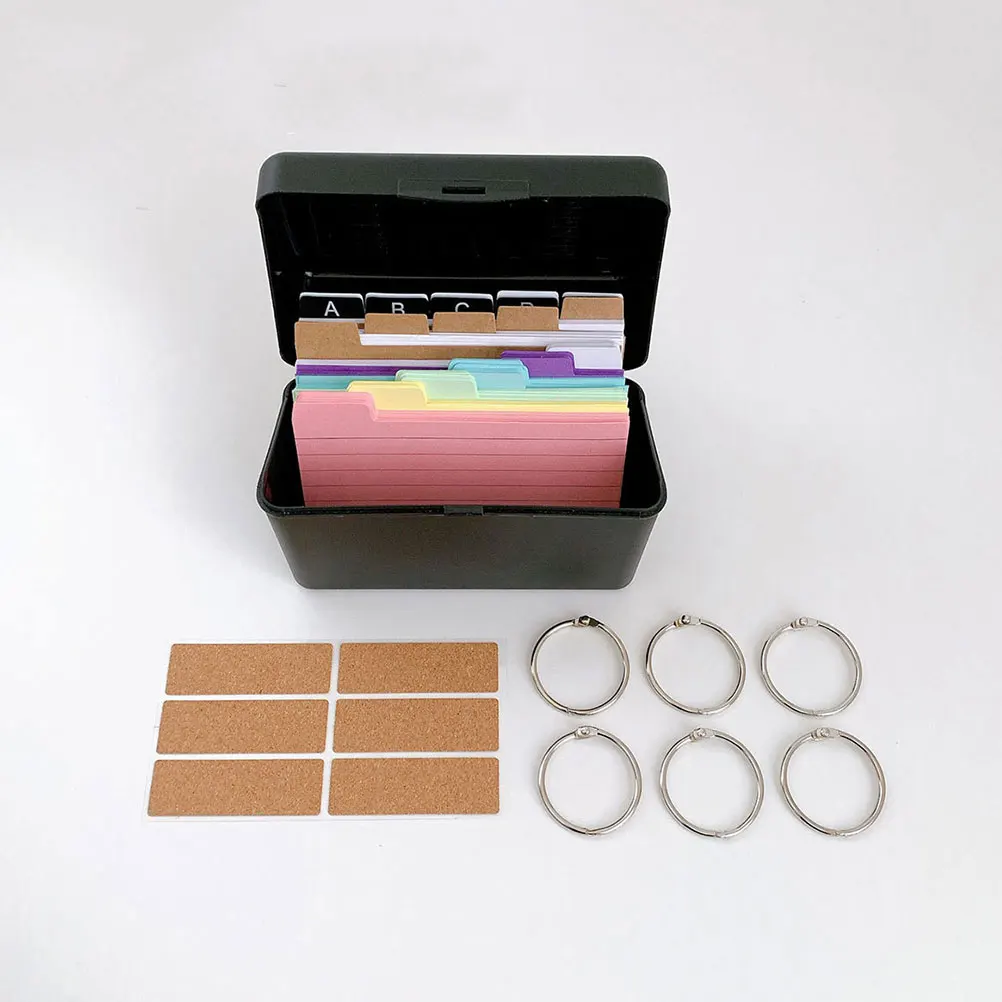 

Colorful Lined Index Card Set Desktop Storage Box Ideal Note Organization Study Office Use Card Holder Organizer