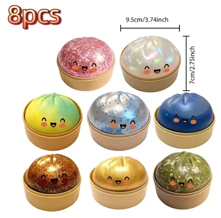 Glitter Dumpling Squishy Pinch Slow Rebound Soft Decompress Mystery Pressure Ball Dingen voor kamer Home Decor Kinderen Volwassen Cadeau