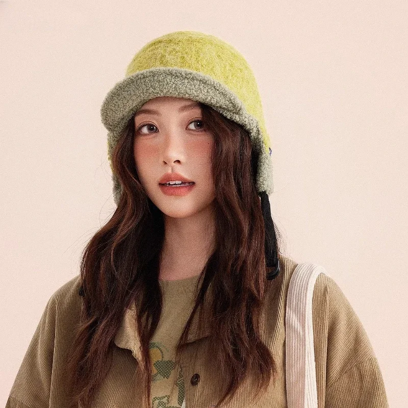 Nuevas gorras de piloto Retro a juego de colores a la moda para hombres y mujeres, invierno, conducción al aire libre, protección cálida para los oídos, sombrero de bombardero de felpa para ocio