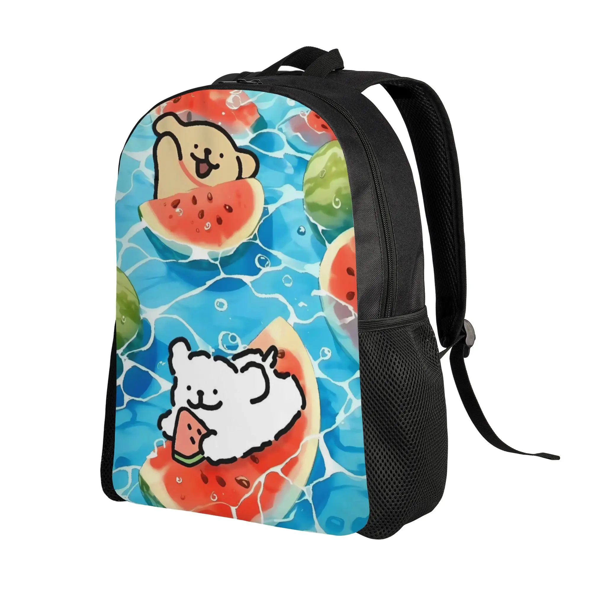 Line Dog  Backpack  Student Unisex Polyester Trekking Backpacks Large Modern High School Bags Rucksack