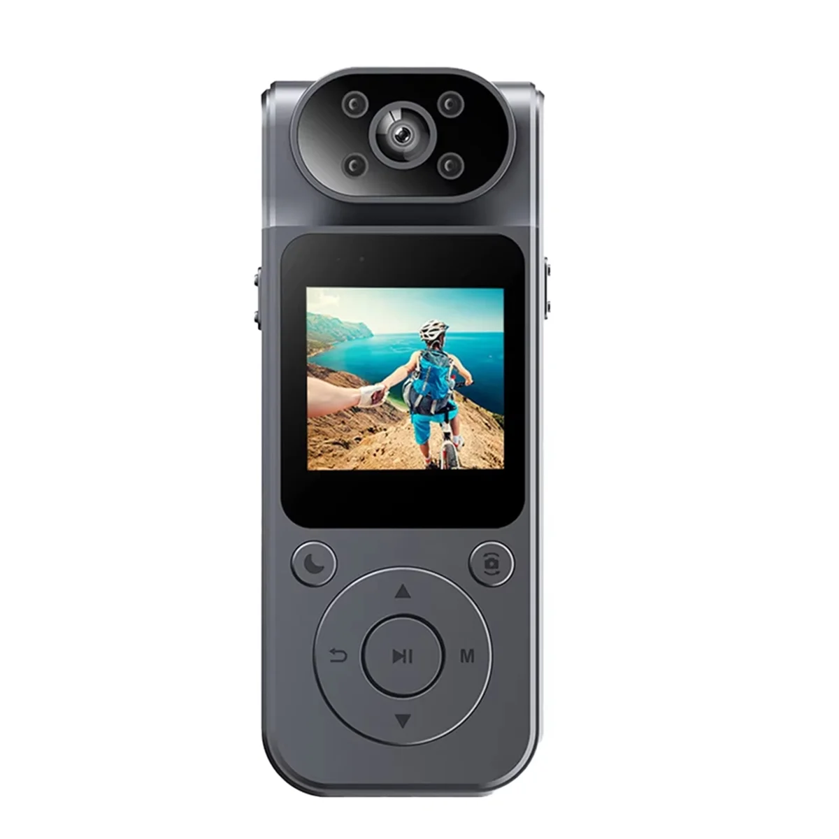 Durable 1080P Protable Digital Camera with Rotatable Lens Sports Camera Voice Recorder Bodycam for Journalists and Adventurers,A