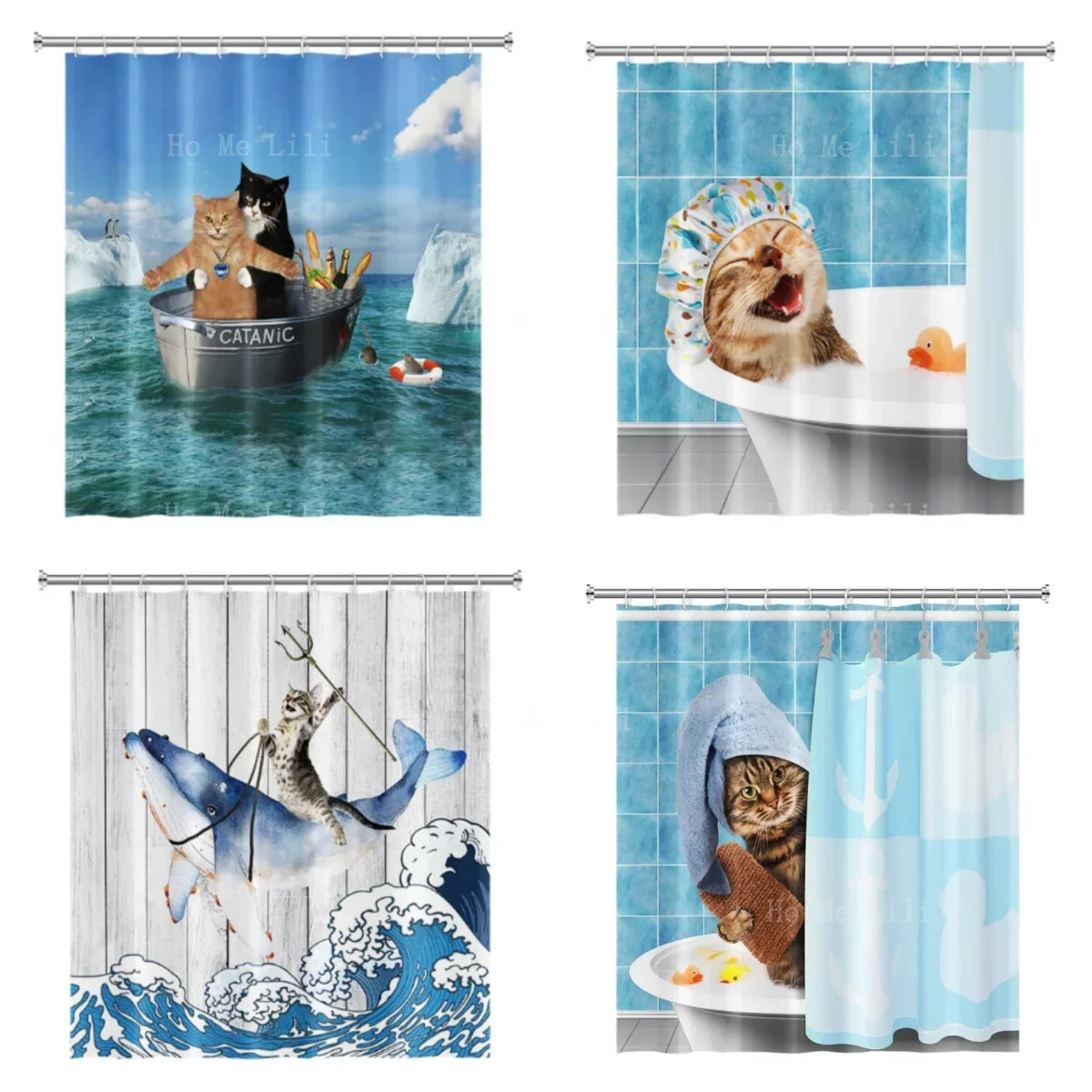 Amusing Cat And Dog Shower Personality Curtain By Ho Me Lili For Bathroom Decor