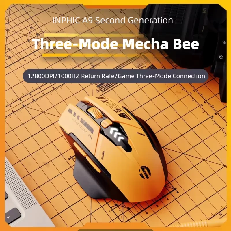 

INPHIC A9 V2 Bluetooth-совместимая беспроводная игровая мышь, перезаряжаемая эргономичная бесшумная мышь для ПК и ноутбука