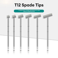 T12 Series Spade Soldering Iron Tips 140mm Spatula Model 1401/1406 Replacement Heater Solder Head For T12 Soldering Tools