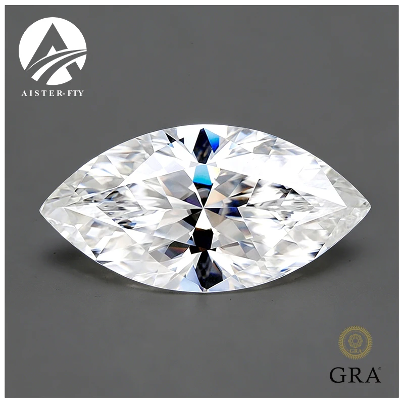 Super White D VVS1 Moissanite Stone Marquise Cut 0.5-5.0ct Positive Pass Diamond Tester with GRA Certificate for Jewelry Making