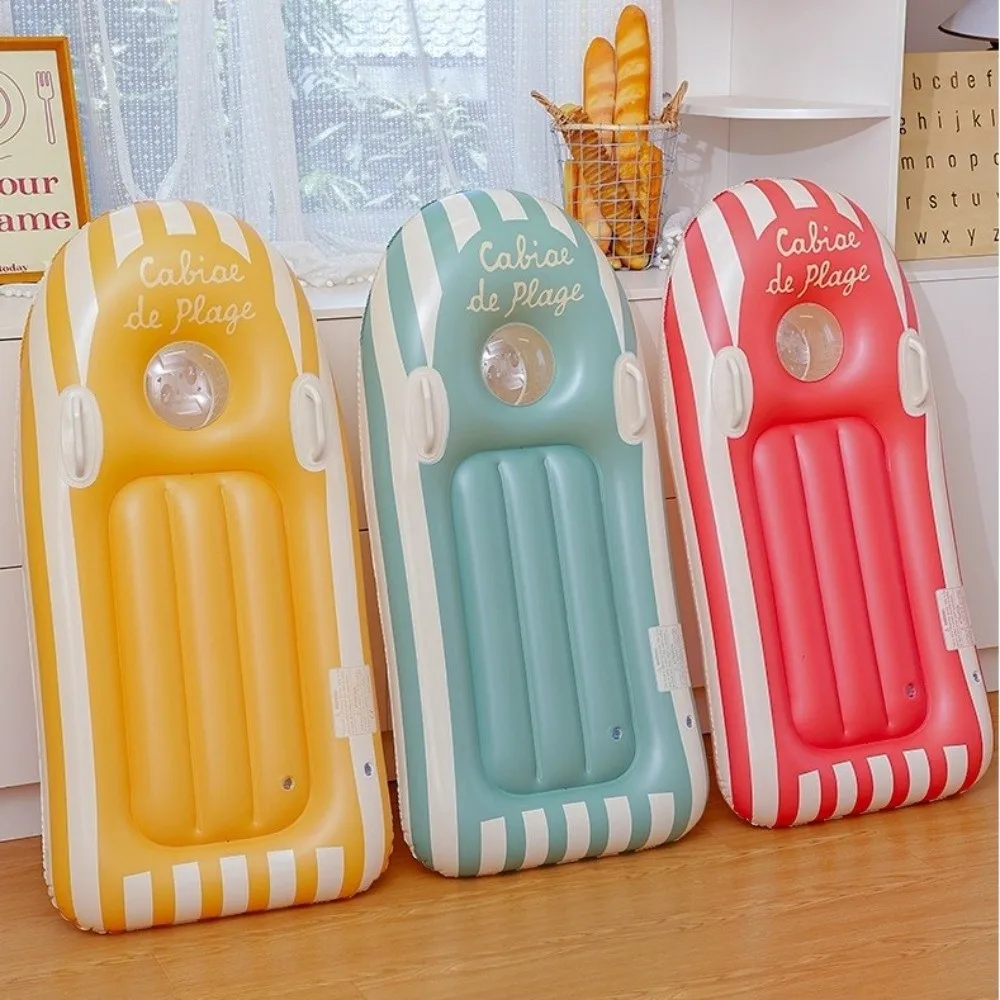 Lightweight Inflatable Surfboard Thickened Non Slip Surface Inflatable Swimming Board Rounded Edges Clear Window