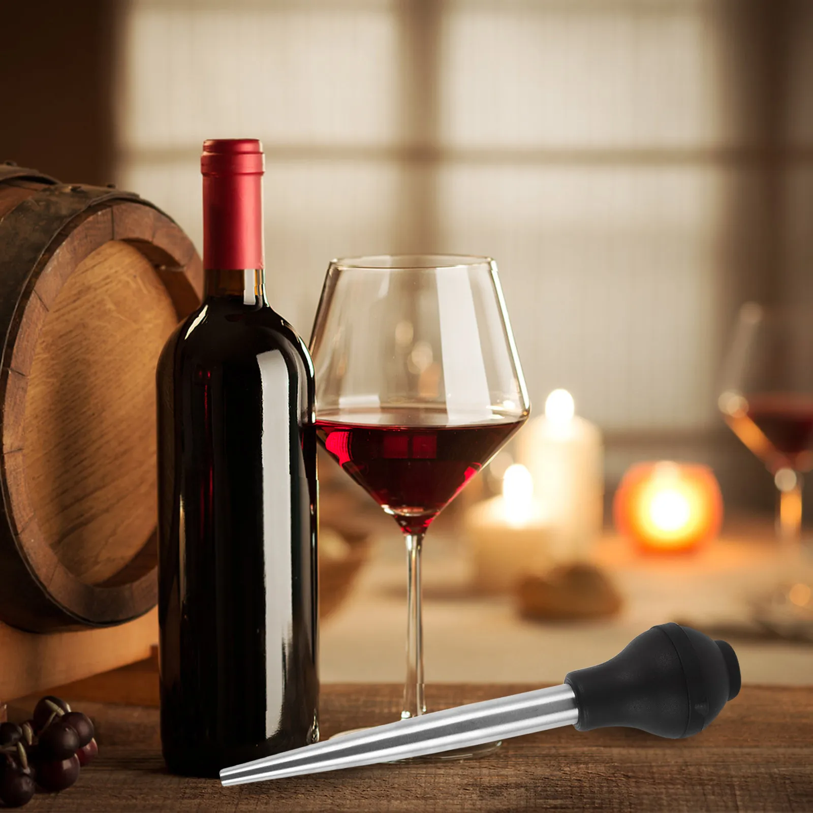 Wine Sampling Eyedropper Stainless Steel Pipette Precision Liquid Transfer Dropper for Winemaking Cooking Seasoning Oil Transfer