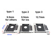 Aluminum 2nd Second Hdd Caddy  Hard Disk Drive Case 9.5mm 12.7mm Optibay for SATA 3.0 2.5'' SSD DVD CD-ROM Enclosure Adapterbox