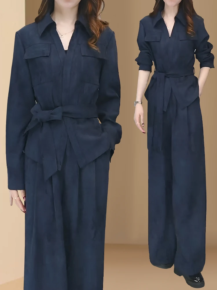 

Fashionable Two-Piece Set for Women Elegant Luxury Feel Spring Autumn New Arrival Yood Lovees Brand Long Sleeve Neck Car...