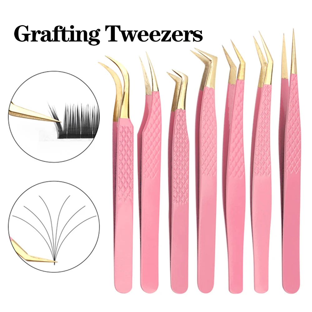 

Fiber Tip Eyelash Extension Tweezer Volume Isolation Precise Lash Tweezers Nano Technology Eyebrow for Volume Fans Makeup Tools