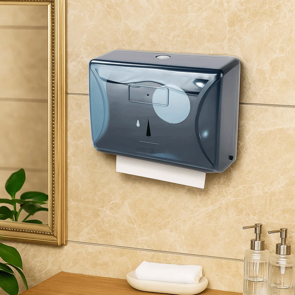 Waterproof Wall-Mounted Tissue Dispenser Large Capacity Modern Design Paper Towel Storage Box Plastic Tissue Holder Bathroom - view 2