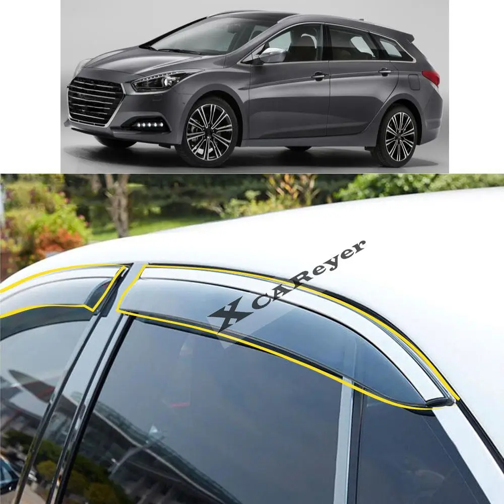 

For HYUNDAI I40 2013 2014 2015 Car Body Styling Sticker Plastic Window Glass Wind Visor Rain/Sun Guard Vent Parts