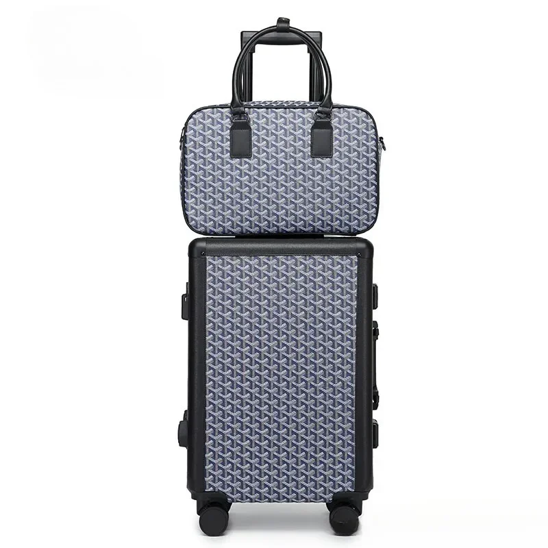 Nieuwe 20 "24" Inch Vrouwen Spinner Retro Aluminium Frame Trolley Tas Reiskoffer Set Handbagage op Wiel