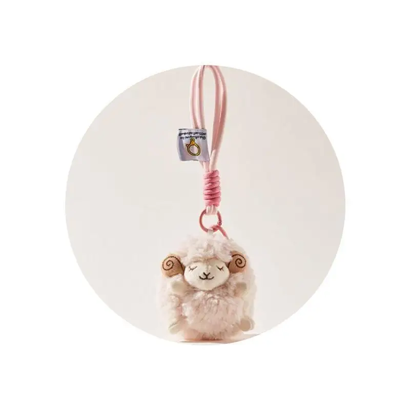 Cute Sheep Stuffed Plush Pendant Mini Soft Fluffy Lamb Doll Backpack Keychain Decor for Girls Birthday Surprise