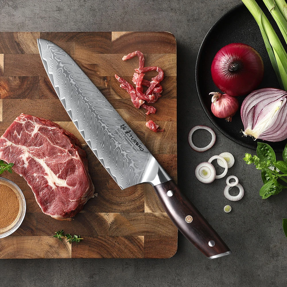 TURWHO 8-inch Professional Chef Knife Japanese 67 Layer Damascus Steel Super Sharp Meat Vegetable Kitchen Knives Cooking Tools