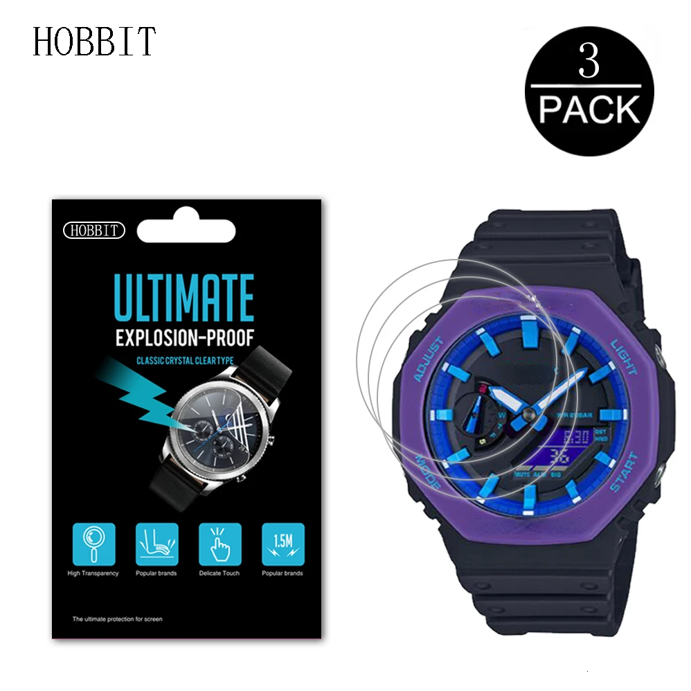 Взрывозащищенная пленка для ЖК-экрана Casio G-SHOCK, GA-2100THB, GA-2100TH, GA-2100THS, GA-2100, GA-2000GZ, 3 шт.