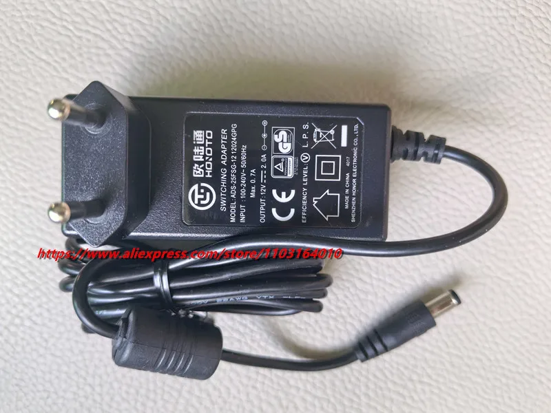 Genuine Holoto ADS-25FSG-12 12024GPG ADS-26FSG-12 12024EPG 12V 2A Switching Adapter Charger DVR Monitor Power Supply 5.5*2.1mm