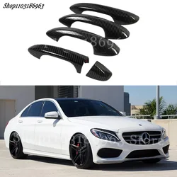 Gloss Black Door Handle Cover Sticker Trim For Benz C E Class GLC W205 X253 W213 car Sticker Car-Styling Accessories Cover