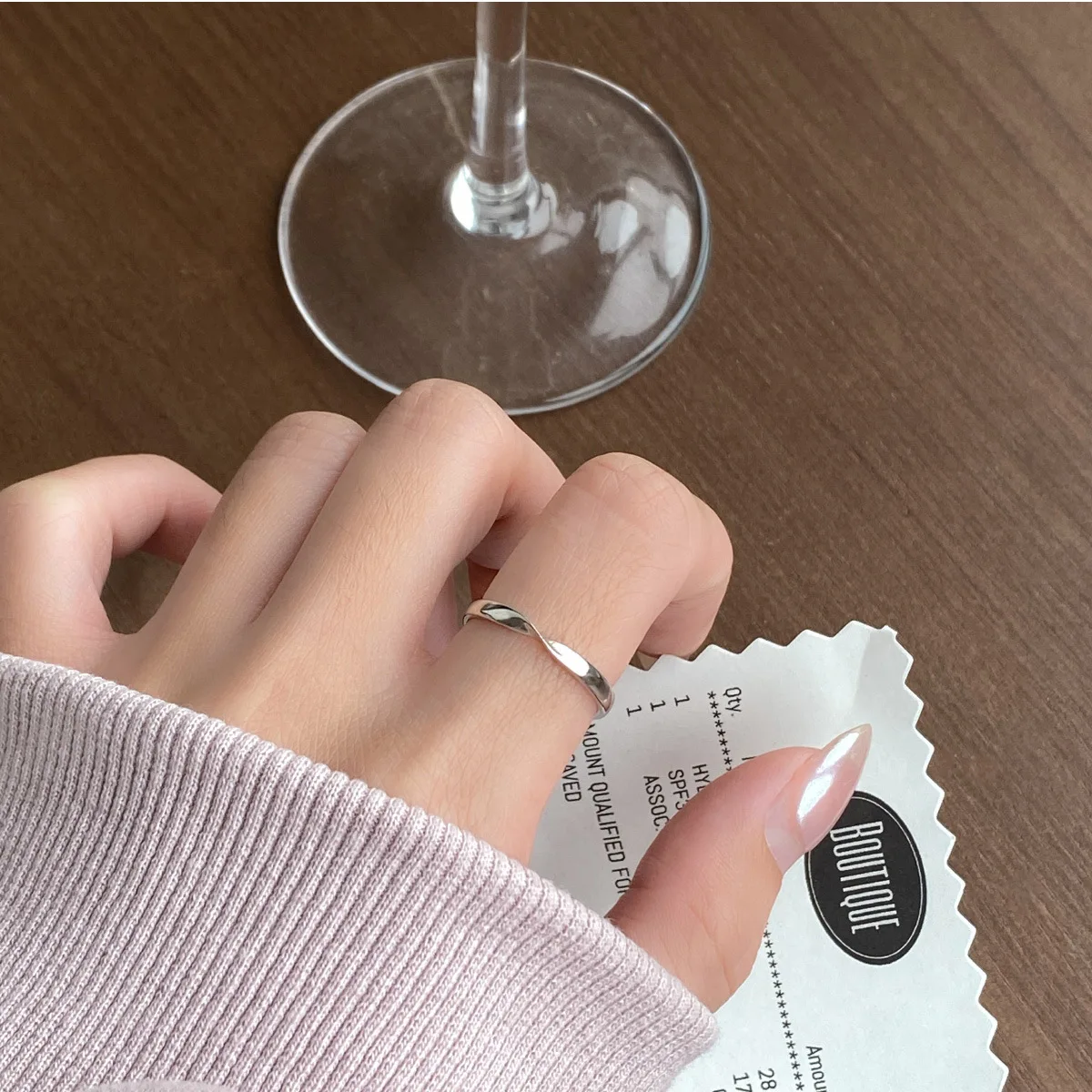 

European Irregular Twisted Adjustable Ring For Women S925 Pure Silver Simple And Personalized Birthday Gift Jewelry