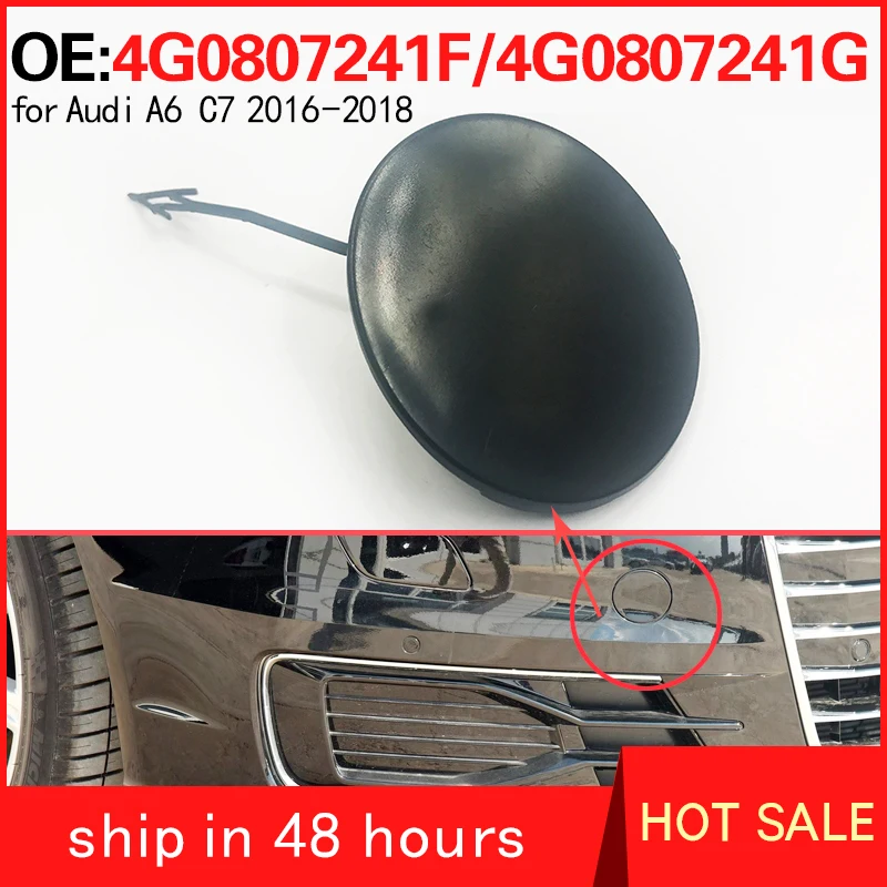 4G0807241G 4G0807241F for Audi A6 C7 2016-2018 Automobile Trailer Hook Cover Front Bumper Towing Hook Cover Plate