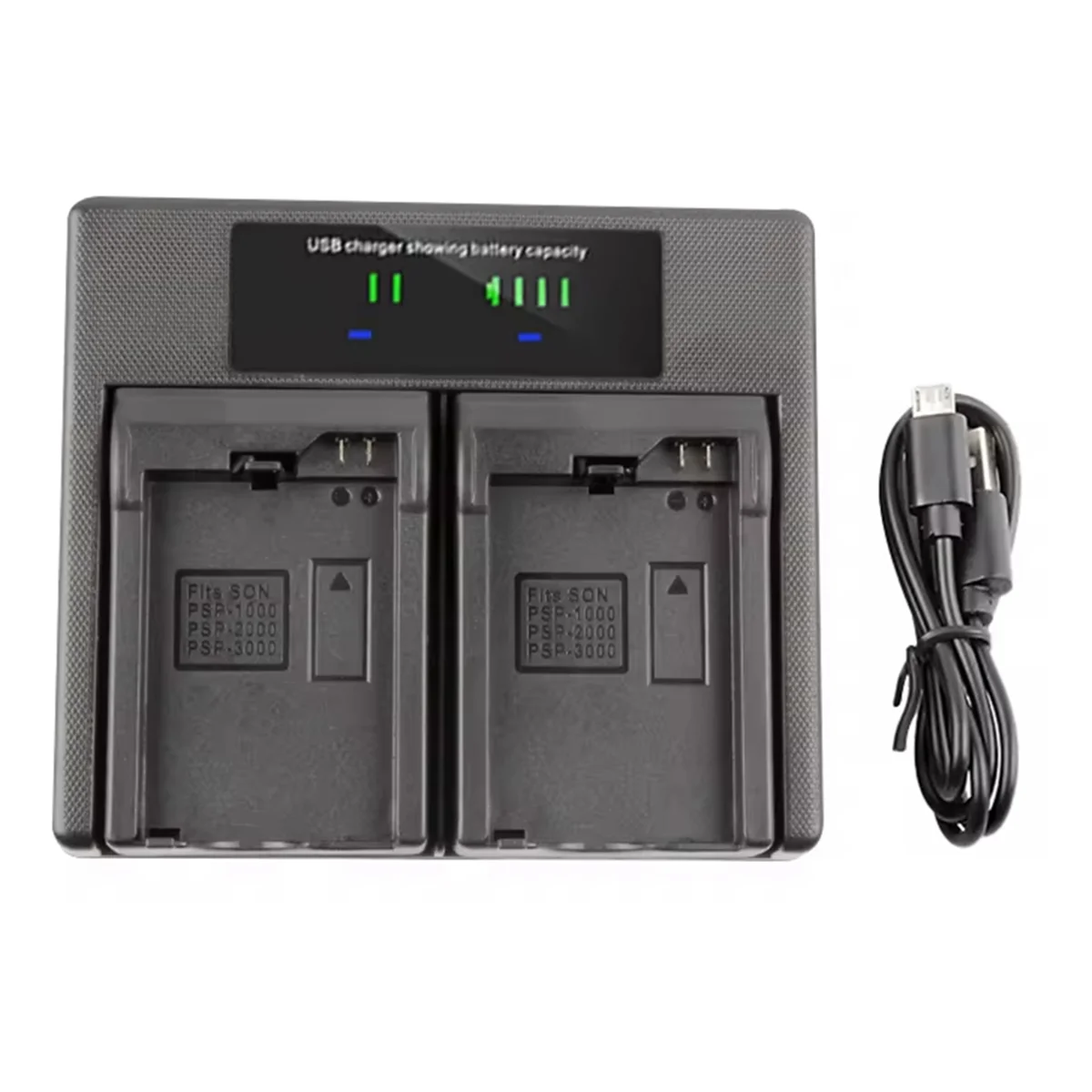 

B02B-PSP-1000 Dual Battery Charger PSP-2000 PSP-3000 for Sony PlayStation Portable Console Gamepad PSP-110 PSP-S110 PSP Lite