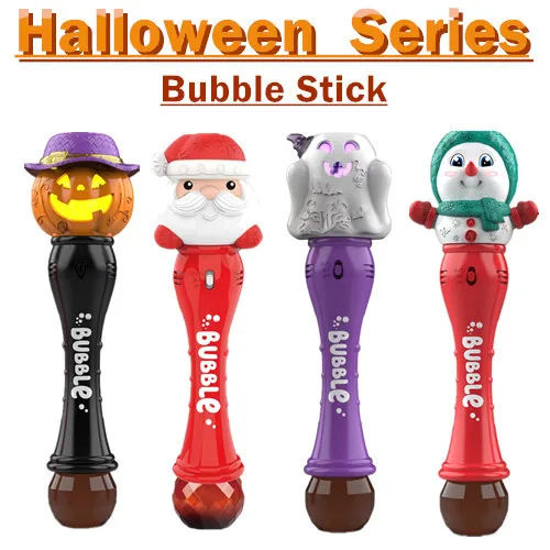 Elektrische Bubble Machine Halloween Bubble Light Pompoen Toverstaf Kerstman Speelgoedcadeau voor kinderen