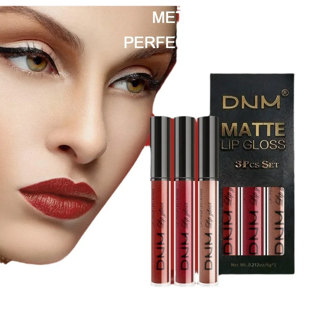 3 pz/set rossetto liquido impermeabile a lunga durata cosmetico nero blu viola verde opaco lucidalabbra Nude Lip Tint Stain Makeup