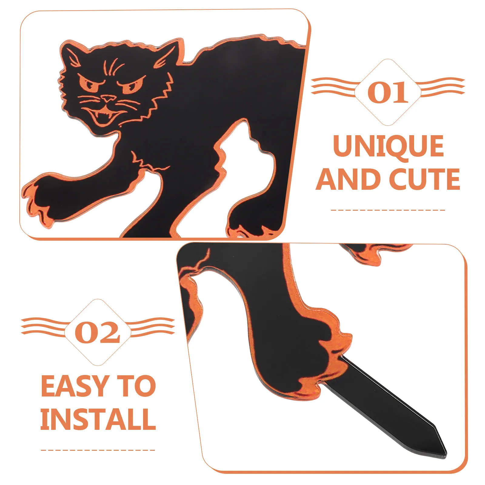 Halloween Garden Decor Festival Lawn Decorations Cat Ornaments Outdoor Porch Sign Yard Signs view 3