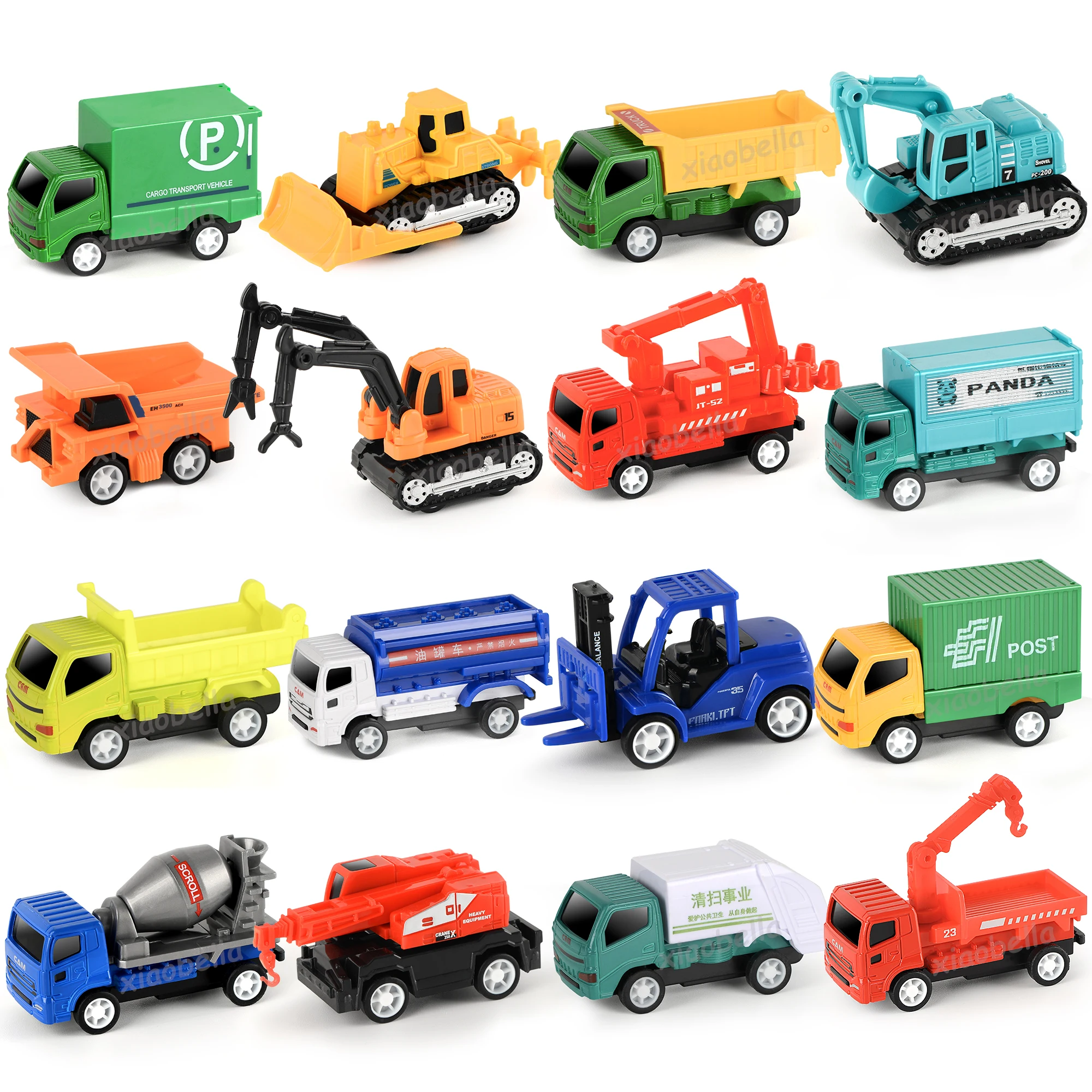 

16 шт., городские автомобили с фрикционным приводом, грузовики, инженерная модель автомобиля, развивающие игрушки для мальчиков, детские игрушки, подарки