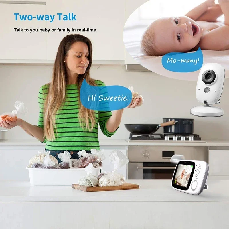 3. 2-calowy niania elektroniczna Baby Monitor z aparatem dla noworodka pokój dziecięcy ekran monitoringu Cctv Camara dla osób starszych nie ma Wifi niania elektroniczna Baby Monitor rzeczy dla dziecka