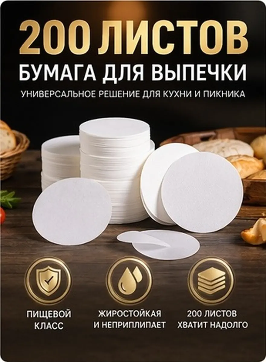 200Sheets Heat Resistant Proof Grill Pan Paper Household Multi-Function Bread Paper for Cookies Cakes Candies Oil Absorption