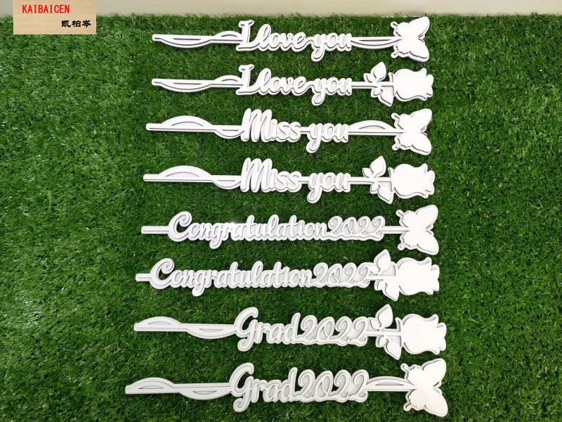 

200SETS Sublimation Blank MDF Rose Flower Grad 2022 for DIY Christmas Wedding Anniversary Mother's Day Valentine's Day