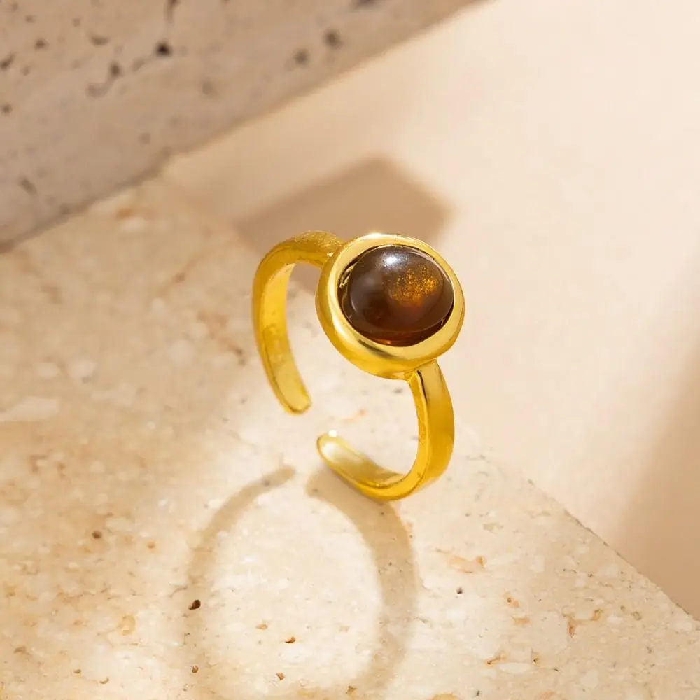 Personality Geometric Foot Ring Set Metal Gemstone Toe Rings Gold Open Korean Style Ring Vacation view 2