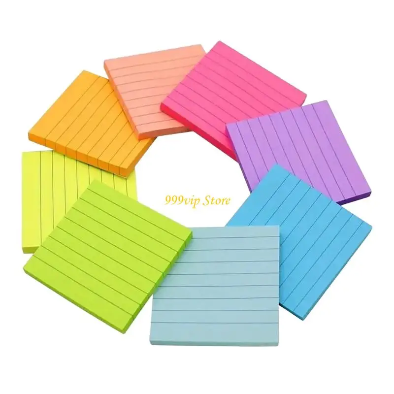 C90C 360 Sheets Colored Note 75x75mm Colorful Notes Paper Adhesive Notes Pad Pocket Notepads Reminder on Book Calender Fridge