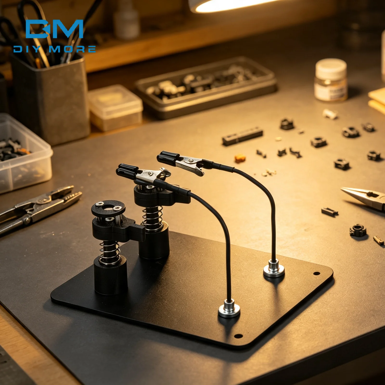 Helping Hand Soldering Auxiliary Tool 6mm Adjustable Opening PCB Clamp Magnetic Base Circuit Board Fixer For Welding