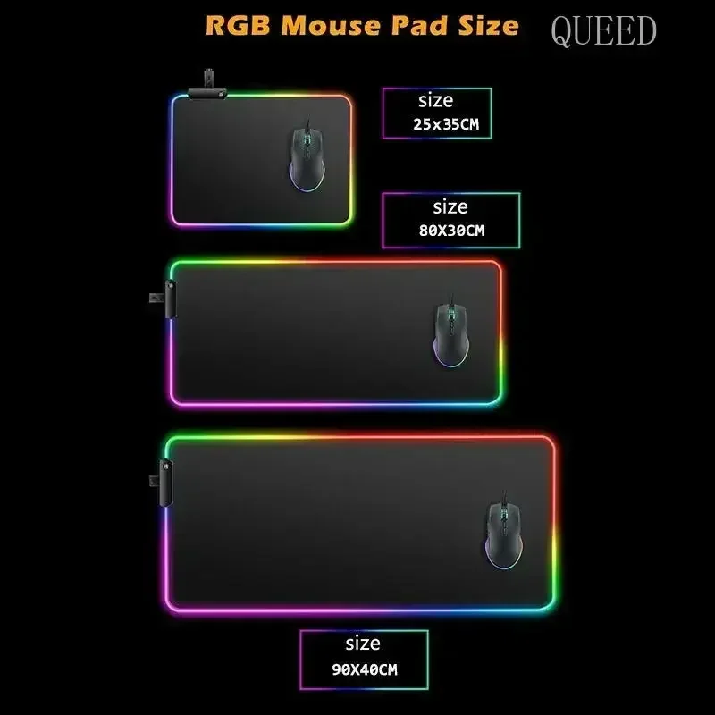 LED Gaming Mousepad World Of Warcraft Large Cool Desk Mat PC Gamer XXL Backlit Mousepads RGB Mouse Pad Luminous Mouses Mice Mats