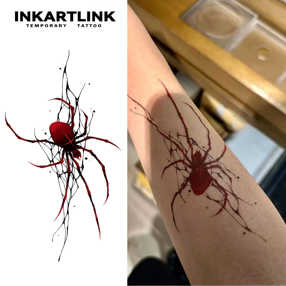 

INKARTLINK временные татуировки наклейки водостойкая цветная печать дизайн паука временные татуировки товары для вечеринок DIY наклейки