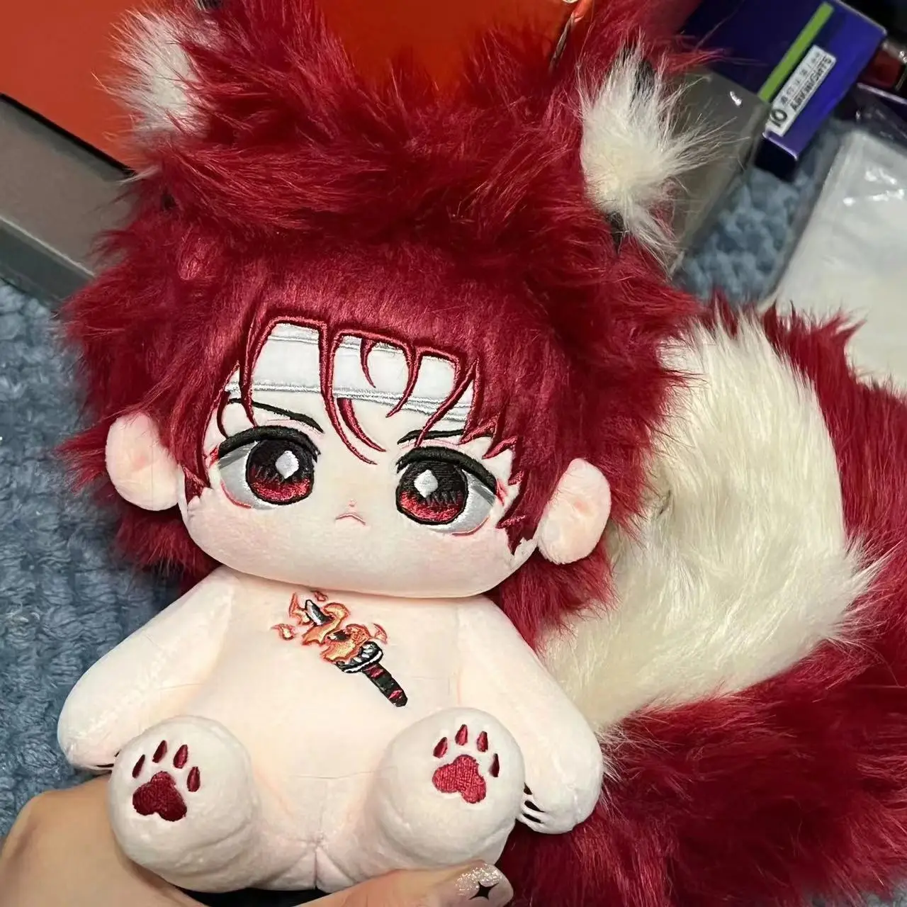 Demon Slayer Kamado Tanjirou Cosplay Naked Baby Puppet Wool Cartoon Cute Cotton Doll Ornament feltro Maumet adorabile regalo delicato