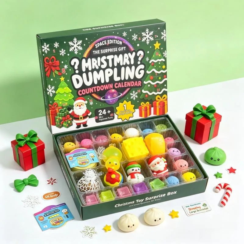 2026 Christmas Mystery Blind Box Dumpling Countdown Calendar Dumpling Advent Calendar Random Bao Bun Squeeze dget Party