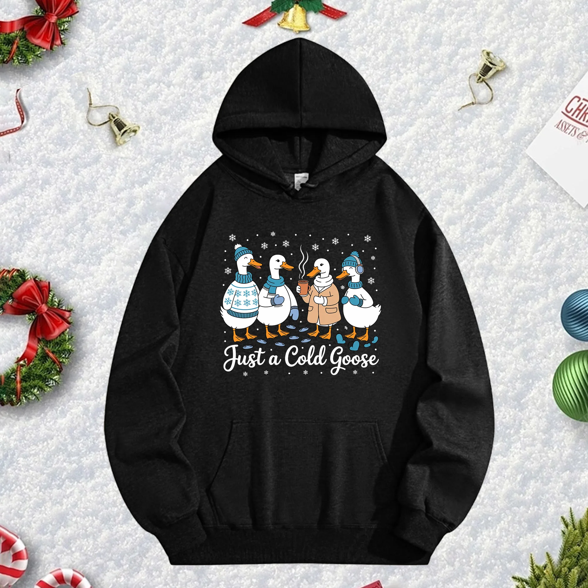 

Черная толстовка унисекс Merry Chrismas 270G, уютный флисовый пуловер для зимы, рождественского и новогоднего праздничного наряда