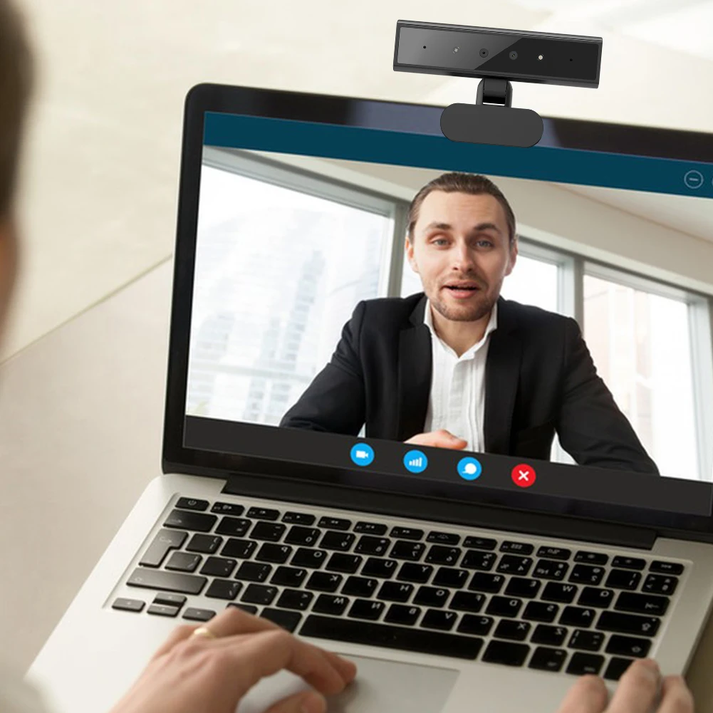 Facial Recognition Webcam for Windows Hello with Base Identification Login Web Camera 5MP 2K for Laptop Desktop Computer