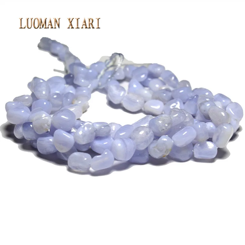 Wholesale Irregular  5-7 mm Natural Blue Lace Agat Purple  Stone Beads For Jewelry Making DIY Bracelet Necklace Strand 15\'\'