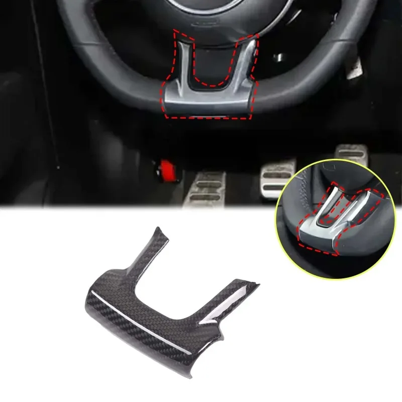 

For Abarth 595 956 2017-2025 Real Hard Carbon Fiber Car Steering Wheel Bottom Frame Cover Trim Interior Car Accessories