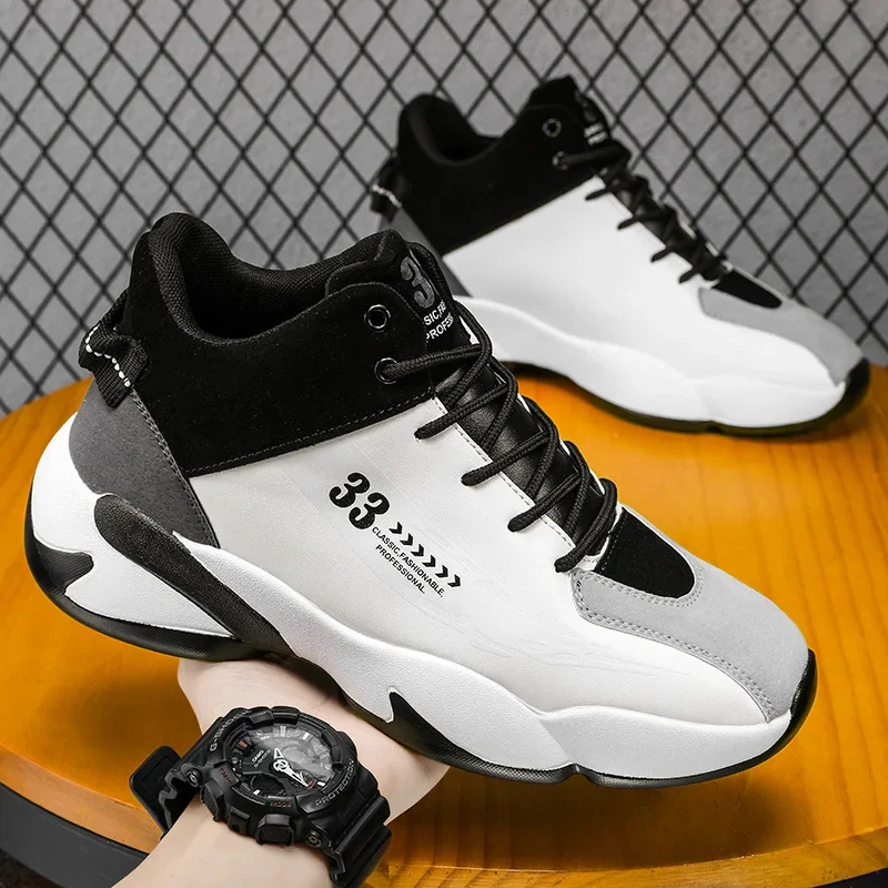 High Top Shoes for Men Anti-slip Wear-resistant Casual Sports Shoes Running Shoes Soft Bottom Comfortable Basketball Shoes