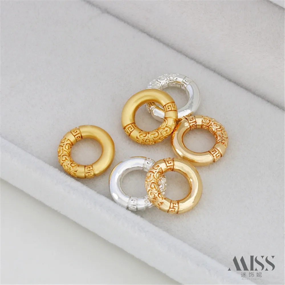 

14K Gold Bag Color Auspicious Cloud Universe Circle Running Ring DIY Bracelet Necklace Card Ring Connection Concentric Ring