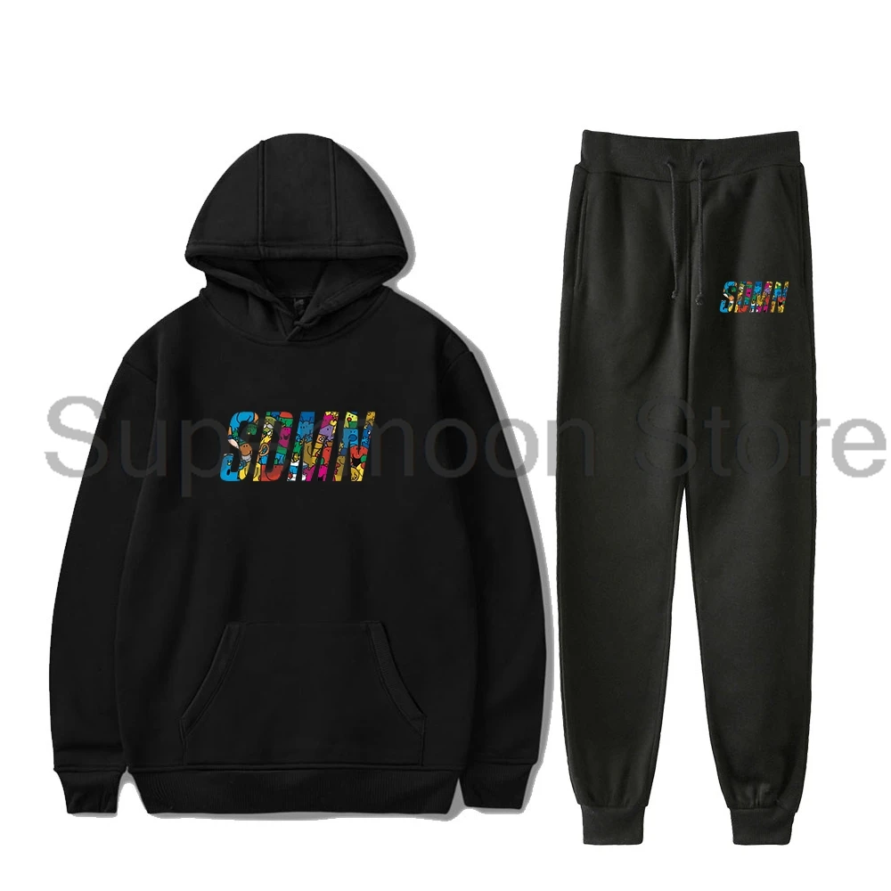 Sidemen Merch SDMN-Sweat à Capuche et Pantalon de Jogging pour Homme et Femme, Ensemble Deux Pièces avec Logo PVD et Pantalon de Survêtement